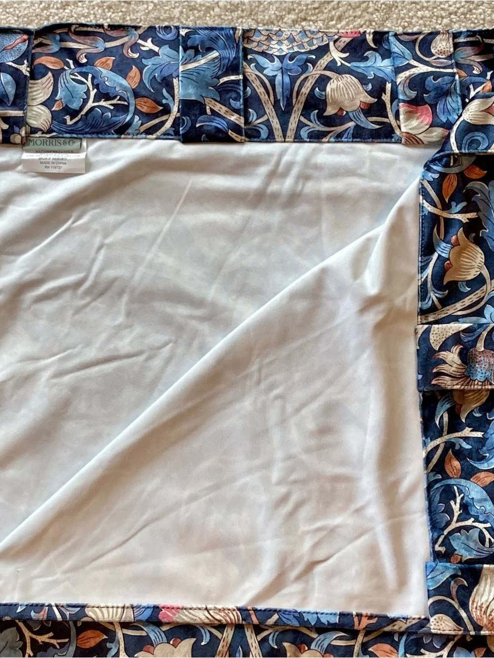 NWOT William Morris drape panel pairs in beautiful“Lodden” botanical design